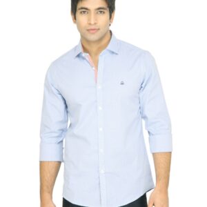 United Colors of Benetton Men Check Blue Shirt