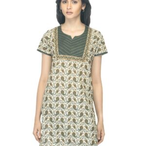 Vishudh Women Printed Green Kurta