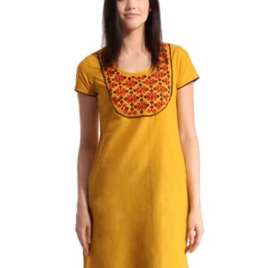 Folklore Women Yellow Kurta