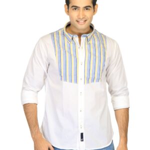 Probase Men Stripes White Shirts