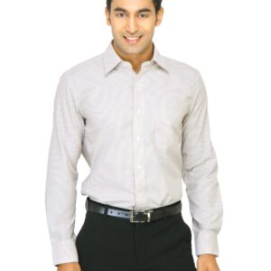 Mark Taylor Men Light Brown & White Striped Shirt