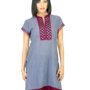 BIBA Women Printed Navy Blue Kurta