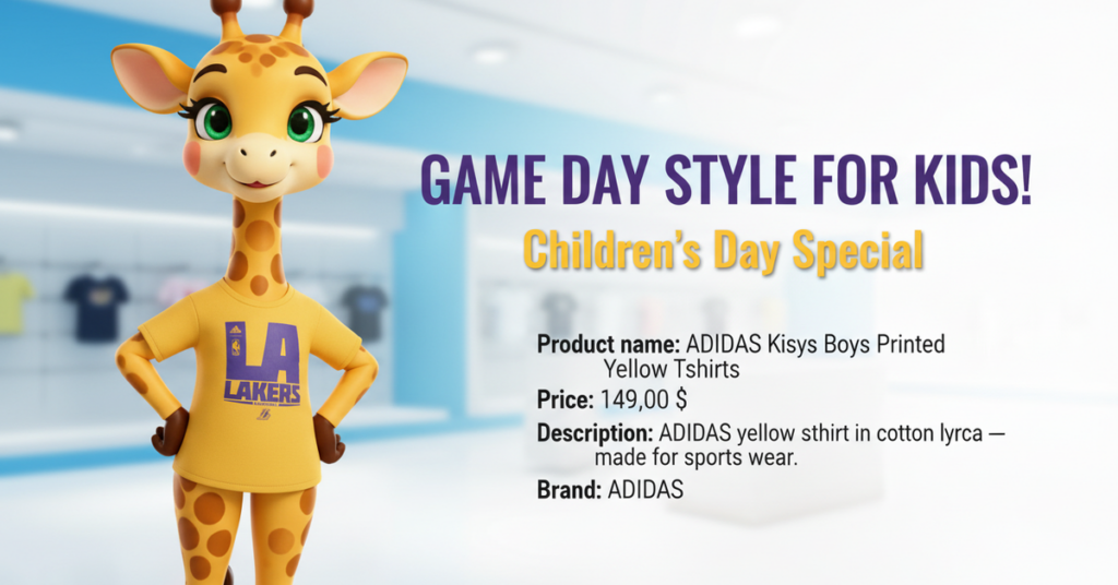 ADIDAS Kids Boys Printed Yellow Tshirts