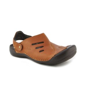 Clarks Men Brown Wild Vibe Leather Closed Sandals