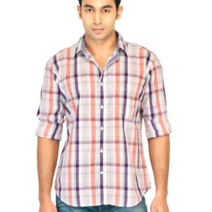 Highlander Men Check White Shirt
