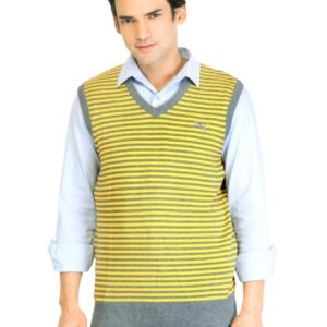 Puma Men Stripped SL Yellow Sweater