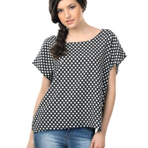 Tonga Women Black & White Printed Top