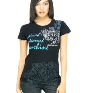 Little Miss Women Funky Black T-shirt
