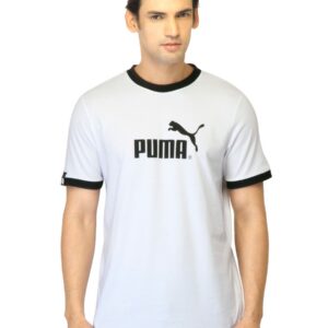 Puma Men Large Logo Ringer White T-shirt