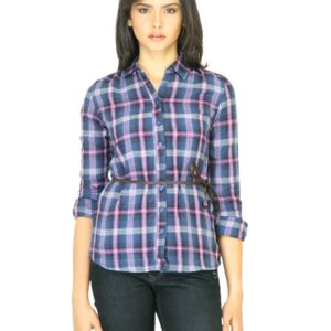 Wrangler Women Belted Purple Shirt