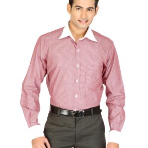Genesis Red Striped Formal Shirt