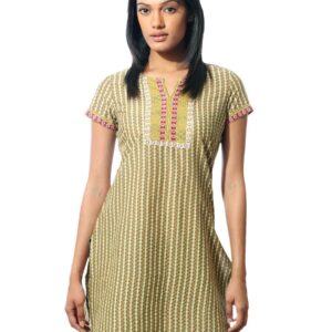 Aurelia Women Printed Olive Kurta