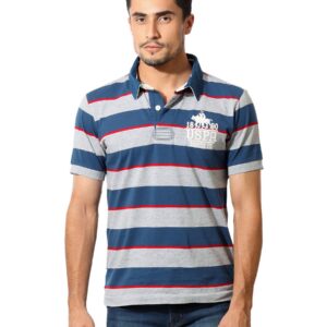 U.S. Polo Assn. Denim Co. Men Striped Navy Blue T-Shirt