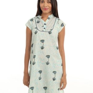 Alma Women Light Blue Printed Kurta