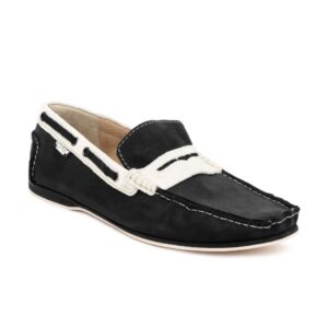 Carlton London Men Black Leather Casual Shoes