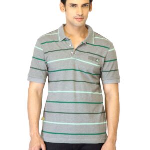 ADIDAS Men Grey Striped T-shirt