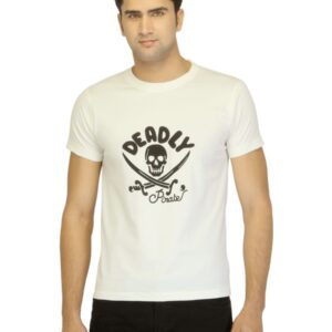 Myntra Men Deadly Pirate Off White T-shirt