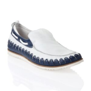 Cobblerz Men White & Blue Casual Shoes