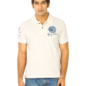 Flying Machine Men White Polo Tshirts