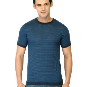 United Colors of Benetton Men Stripes Blue Tshirts