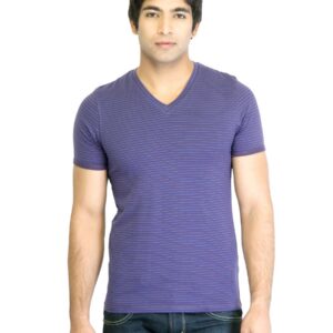 United Colors of Benetton Men Blue Striped T-shirt