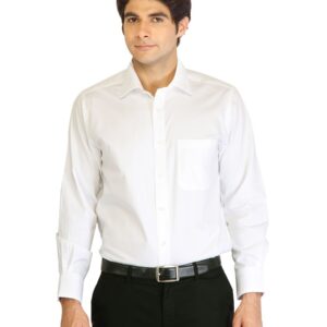 Peter England Men Solid White Shirt
