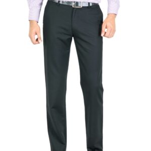 Peter England Men Solid Black Trouser