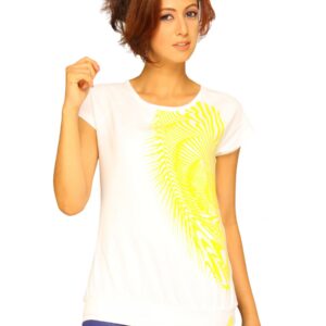 ADIDAS Women's  Geo White Yellow T-shirt