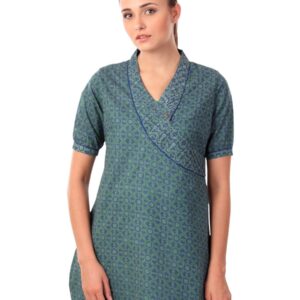 Fabindia Women Blue Printed Kurti