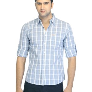 Wrangler Men Blue Aaron Check Shirt