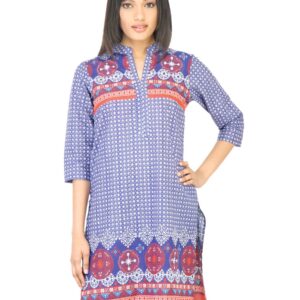 Vishudh Women Printed Blue Kurta