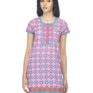 Folklore Women Printed Pink Kurta