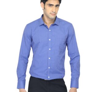 John Miller Men Striped Blue Shirt