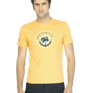 Classic Polo Men Printed Yellow T-shirt