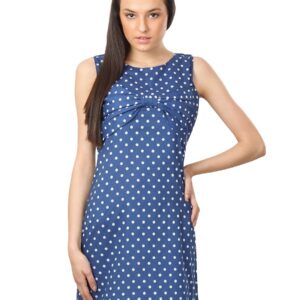 Femella Women Blue Polka Bow Dress Dress