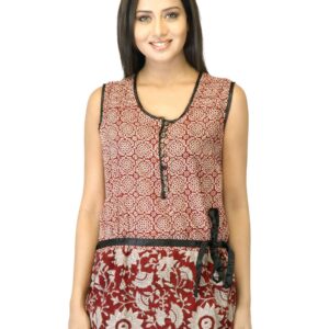 Mother Earth Women Printed Red Top