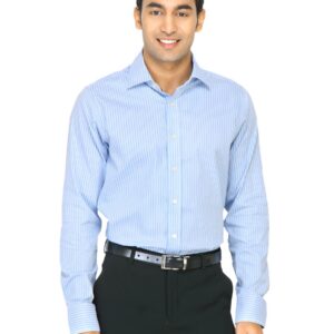 United Colors of Benetton Men Stripes Blue Shirts