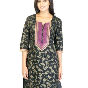 Aurelia Women Black Printed Kurta