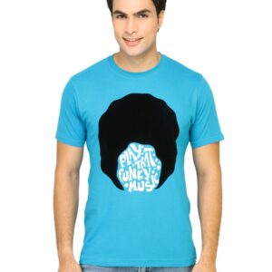 Probase Men Funky Music Aqua Blue Tshirts