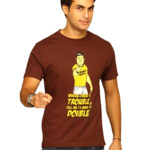 Inkfruit Men's Double Trouble Brown T-shirt