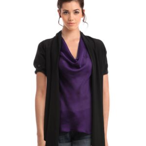 Femella Women Black Summer Cape Top