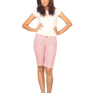 Jealous 21 Women's Checkered Pink White Short