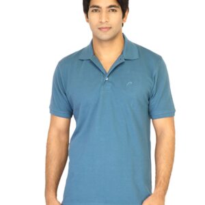 Proline Mens Solid Blue Polo Tshirt