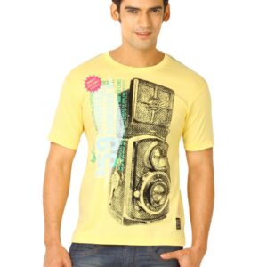 Flying Machine Men Gloden Haze Yellow Tshirts