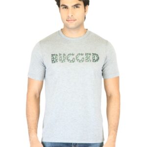 Mark Taylor Men Grey Printed T-shirt
