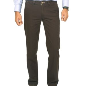 Basics Men Solid Brown Trousers
