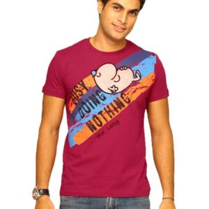 Mr.Men Men's Busy Doing Nothing Maroon T-shirt