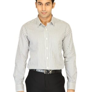 Black Coffee Men Stripes White Shirt