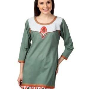 Span Women Olive Green Kurta