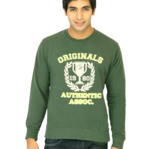 Flying Machine Men Printed Green Sweatshirts
